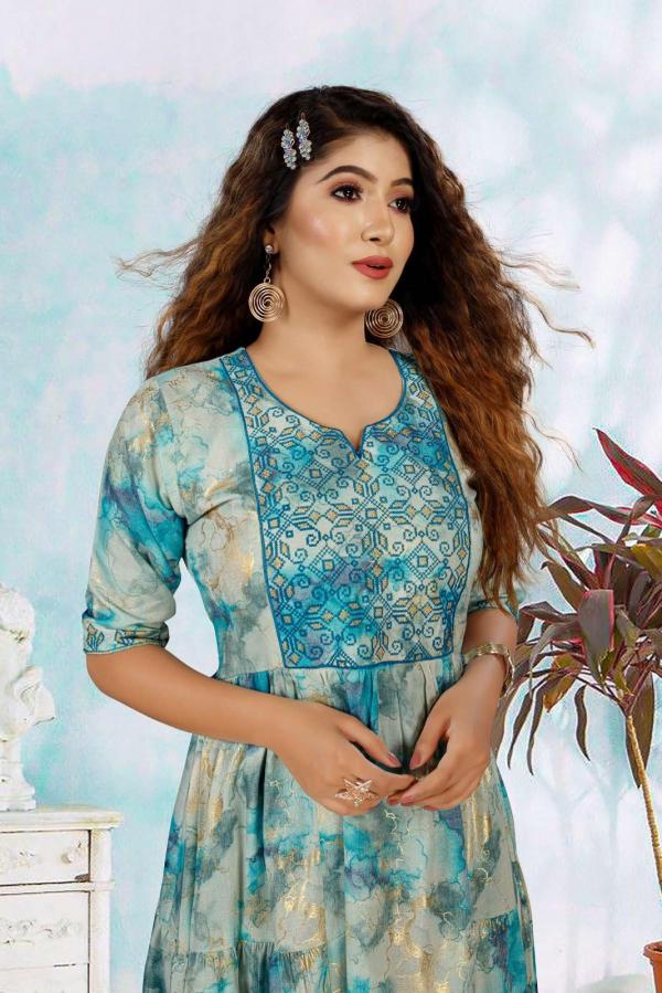 Trendy katrina vol 1 Foil Print Designer Kurti Collection